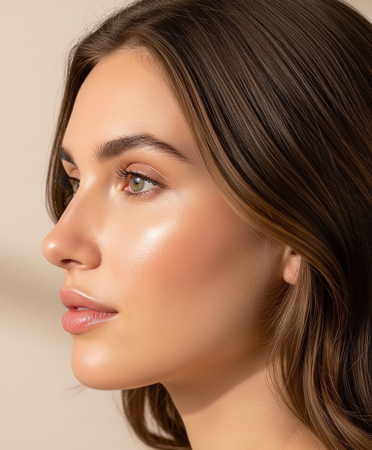 Portrait of a woman with soft lighting.