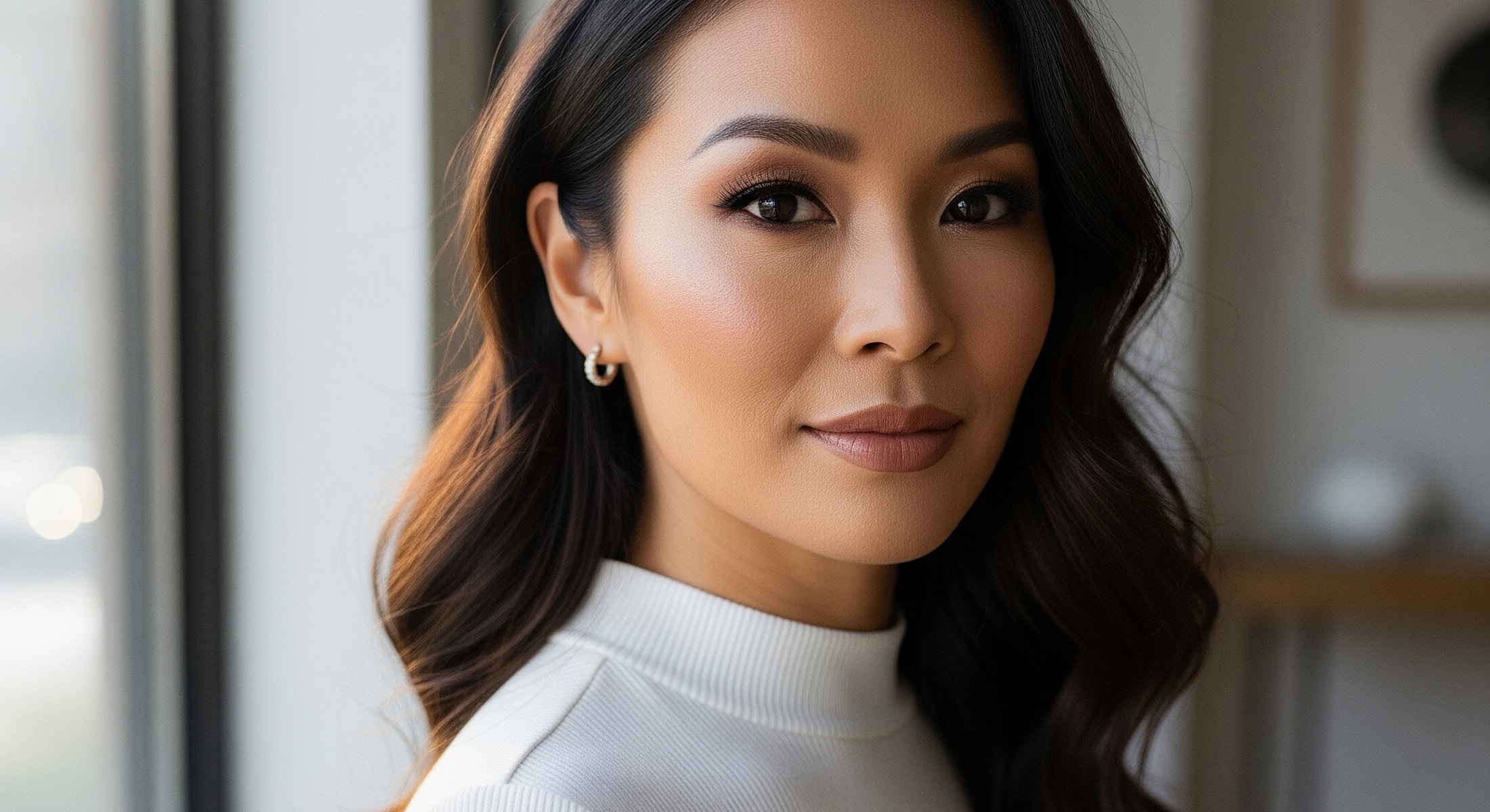 Portrait of a woman with beautiful features.