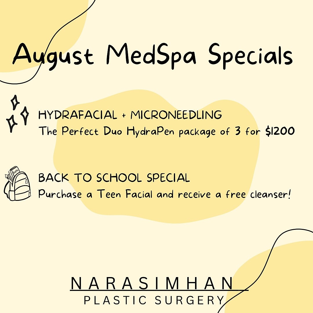 August MedSpa specials for skincare treatments.
