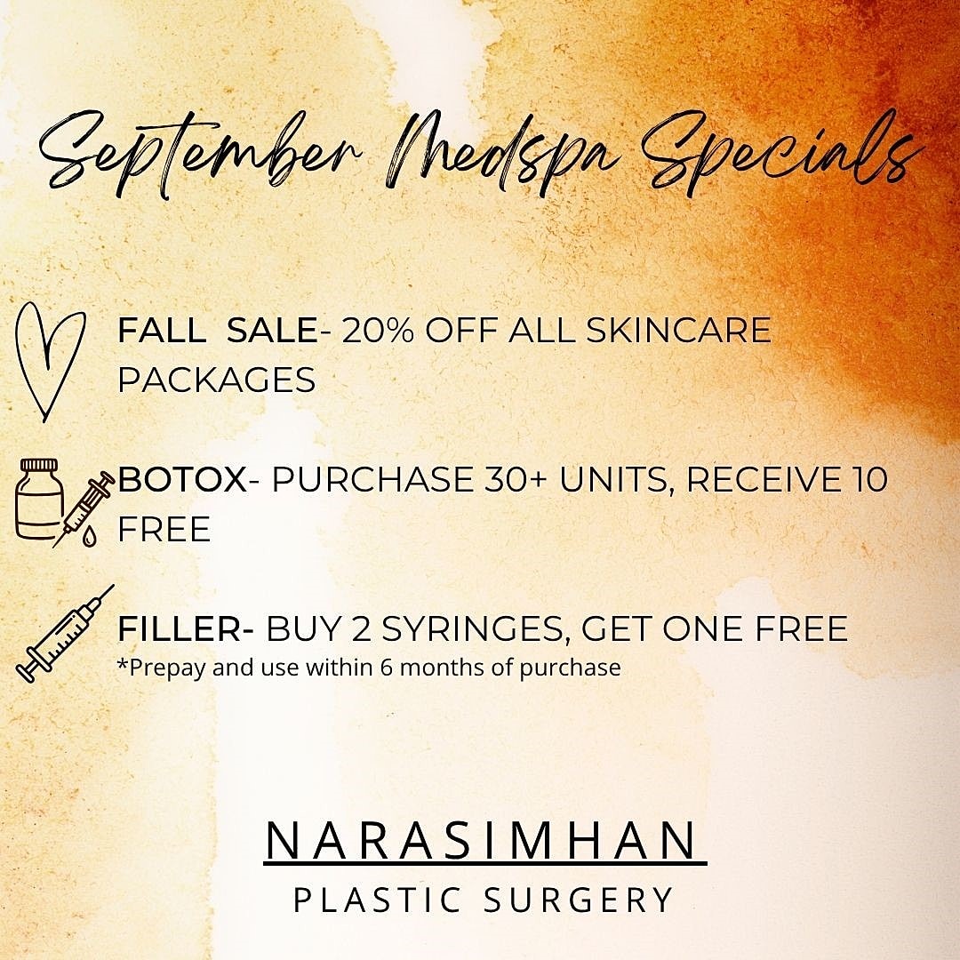 September medspa specials on skincare and treatments.
